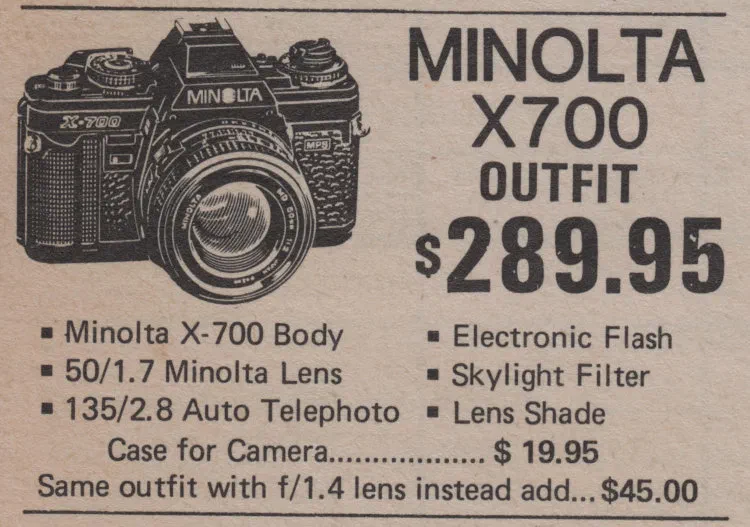 Original price of the X-700 Original price of the X-700