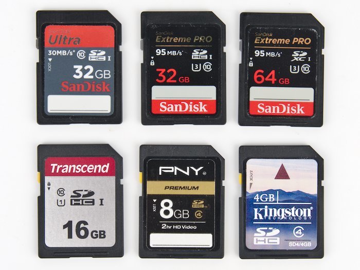 Memory card compatibility requirements for Pentax DSLR cameras. Explains the difference between SDHC and SDXC as well as speed requirements which are met with UHS-I.